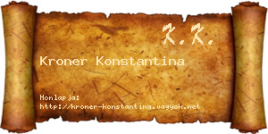 Kroner Konstantina névjegykártya